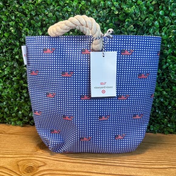 NWT Target's Vineyard Vine Wine Tote Bag Red White Blue Great Gift - Picture 1 of 8